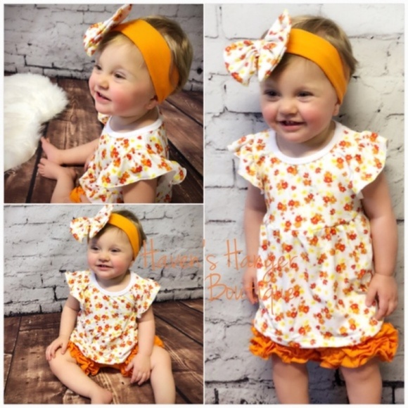 3pc. Baby Girl Floral Shorts Set w/ Headband - Picture 3 of 6